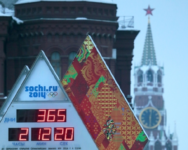 Zimní olympijské hry v Soči - hodiny s odpočítáváním.
