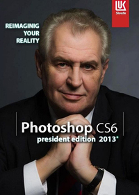 Vyretušovaný Zeman jako obal grafického programu Photoshop.