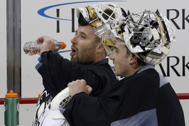 Silná gólmanská dvojka Tučňáků: Tomáš Vokoun a Marc-André Fleury.