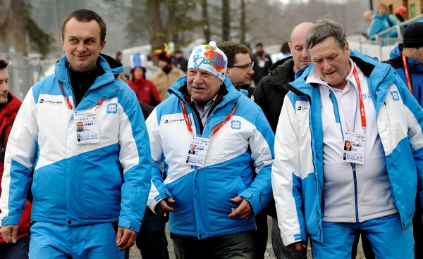 Václav Klaus v sobotu navštívil biatlonové mistrovství světa v Novém Městě na Moravě. 