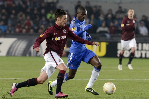 Momentka z prvního utkání Evropské ligy mezi Spartou a Chelsea.
