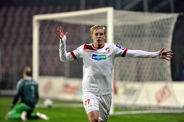 Plzeňský Rajtoral, autor prvního gólu hostů.