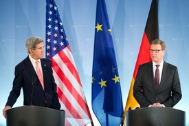 Westerwelle a Kerry. Šéfové diplomacie Německa a USA.