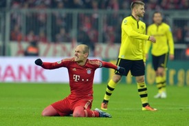 Arjen Robben vstřelil jediný gól ve čtvrtfinále proti Dortmundu.