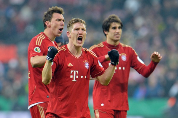 Radost fotbalistů Bayernu Mnichov. Radost fotbalistů Bayernu Mnichov.