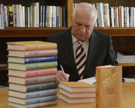 Václav Klaus představil 5.března svou knihu Rok desátý.