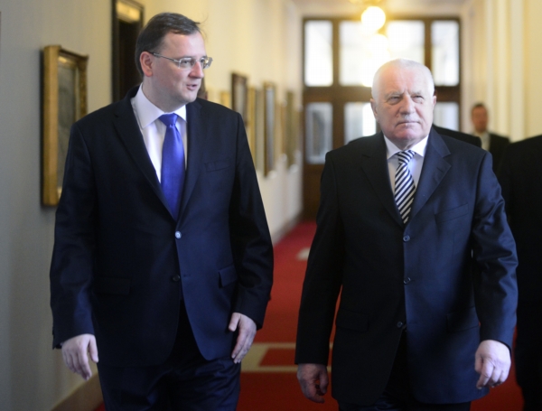 Premiér Petr Nečas a prezident Václav Klaus. Premiér Petr Nečas a prezident Václav Klaus.