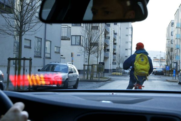 Volvo dovede registrovat cyklistu, kerý vjede do dráhy vozu. A reagovat.