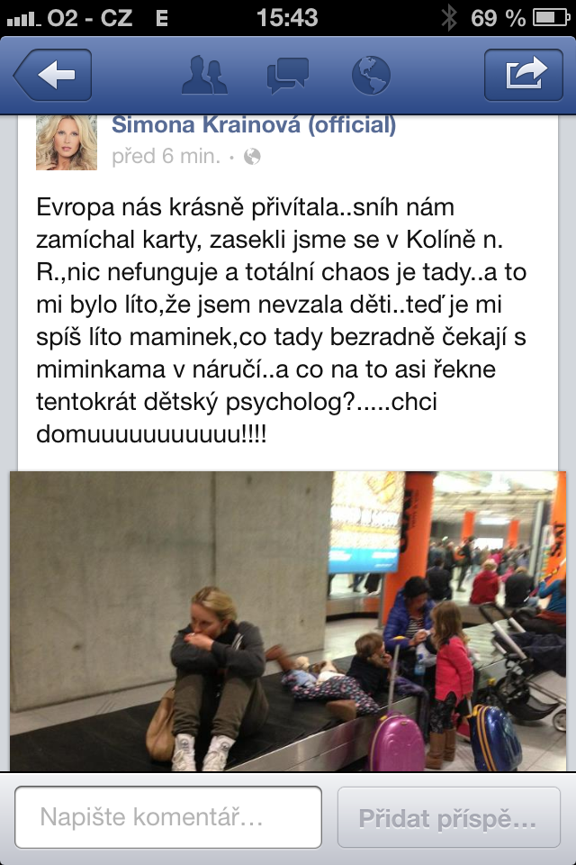 Simona o pohromě informovala své fanoušky na Facebooku.