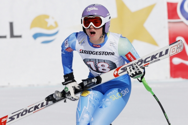 Slovinská sjezdařka Tina Mazeová. Slovinská sjezdařka Tina Mazeová.
