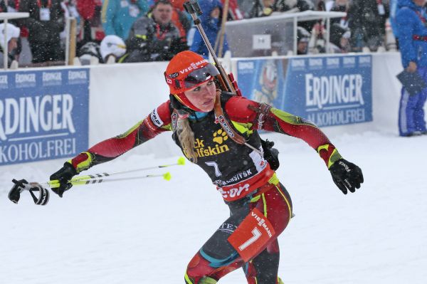Biatlonistka Gabriela Soukalová po třetím vítězství.