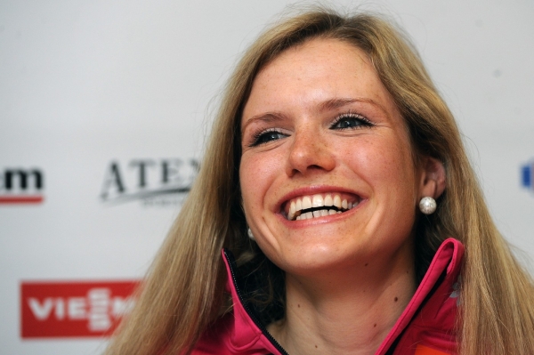 Zpívající biatlonistka Gabriela Soukalová.