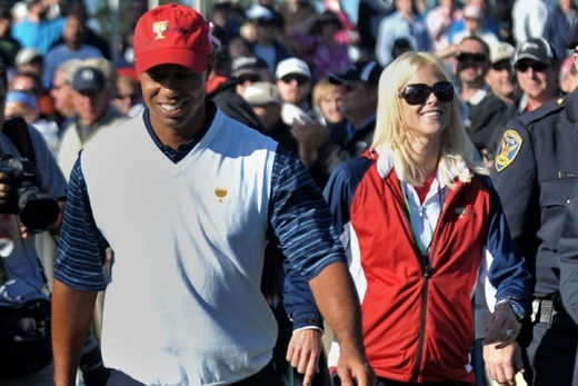 Woods a jeho bývalá žena Elin Nordegrenová.