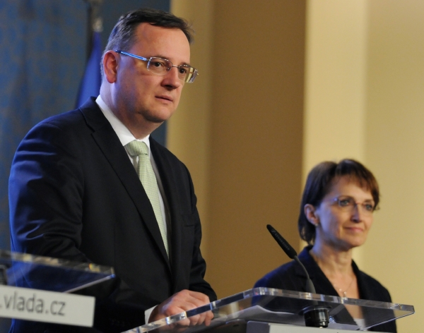 Premiér Petr Nečas a ministryně kultury Alena Hanáková.
