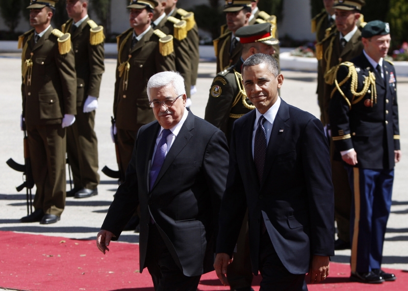 Barck Obama (vpravo) se v Ramalláhu setkal s předsedou palestinské samosprávy Mahmúdem Abbásem.