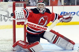 Martin Brodeur "vstřelil" svůj třetí gól v NHL.