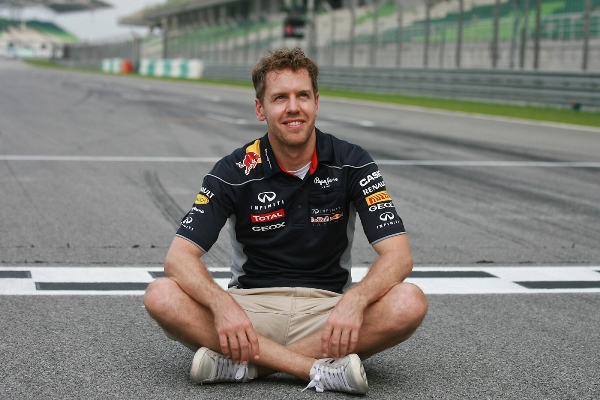 Spokojený Sebastian Vettel.