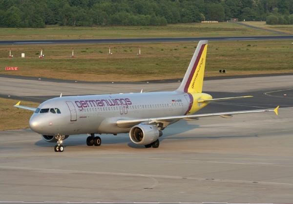 Airbus A320 společnosti Germanwings muselo nouzově přistát při letu z Moskvy (ilustrační foto).