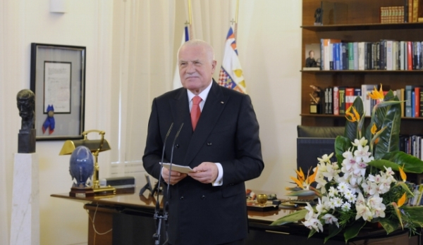 Václav Klaus při novoročním projevu.