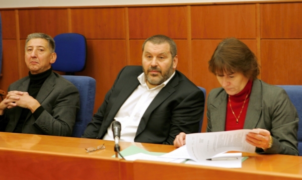 Soud s Alexandrem Novákem. Vlevo jeho obhájce Jan Růžek.