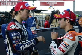Španělské hvězdy, Jorge Lorenzo (vlevo) a Dani Pedrosa.