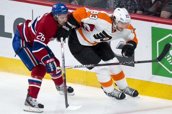 Jakub Voráček (vpravo) pomohl Philadelphii k výhře nad Montrealem. Jakub Voráček (vpravo) pomohl Philadelphii k výhře nad Montrealem.
