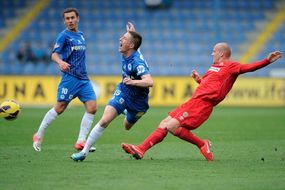 Jiří Fleišman z Liberce, Pavel Mezlík z Brna (vpravo)a Serhij Rybalka z Liberce (vlevo) .