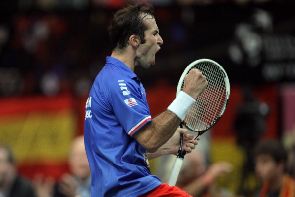 Radek Štěpánek při listopadovém triumfu Česka  v Davis Cupu.
