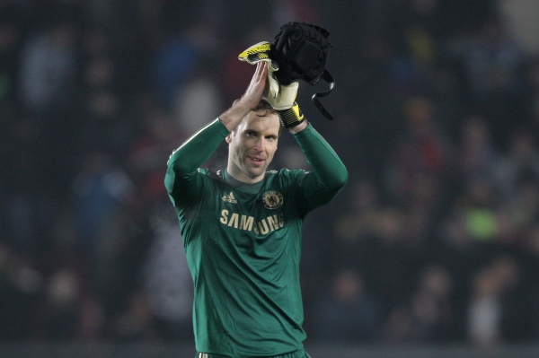 Spokojený brankář Petr Čech. Spokojený brankář Petr Čech.
