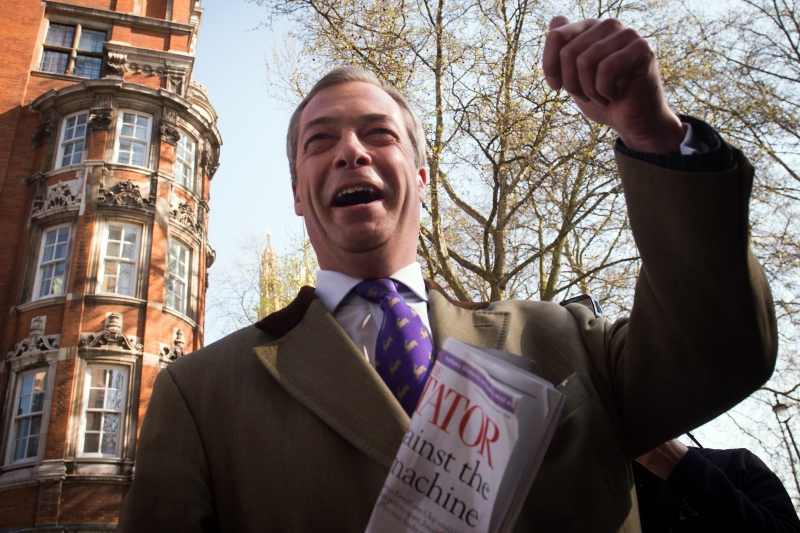 Nigel Farage se mohl po oznámení výsledků své strany veselit.