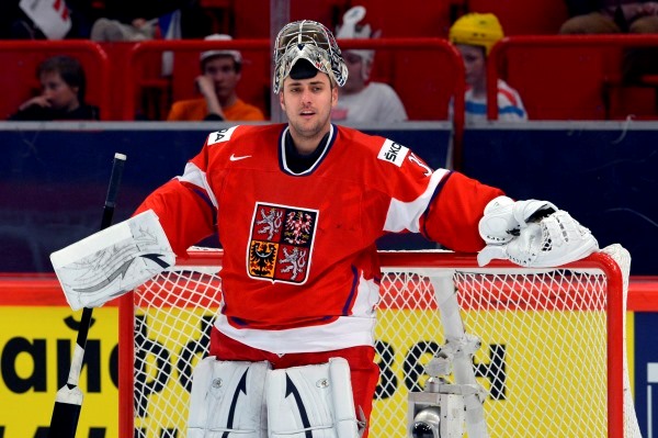 V utkání s Dány už chytal brankář Ondřej Pavelec.