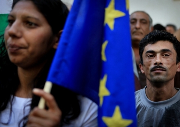 Jsme také občané EU. Romové na demonstraci v Bulharsku.