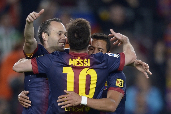 Radost fotbalistů Barcelony.