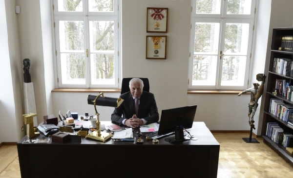 Václav Klaus v Institutu Václava Klause na Hanspaulce.