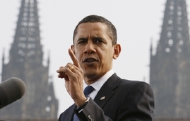 Obama a omezování jaderné výzbroje. Prada, duben 2009.