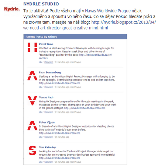 Reakce na Facebooku.