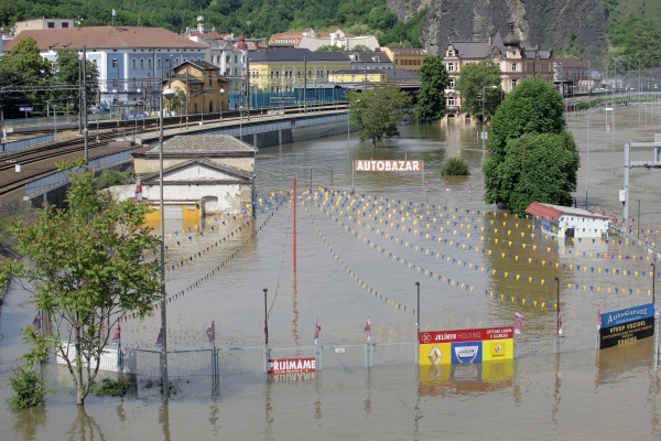 Stoletá voda v Ústí nad Labem.