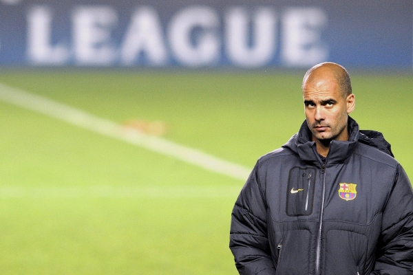 Kouč Pep Guardiola.
