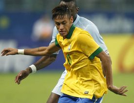 Brazilská hvězda Neymar. Brazilská hvězda Neymar.