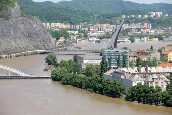Ústí nad Labem během povodní. Ústí nad Labem během povodní.