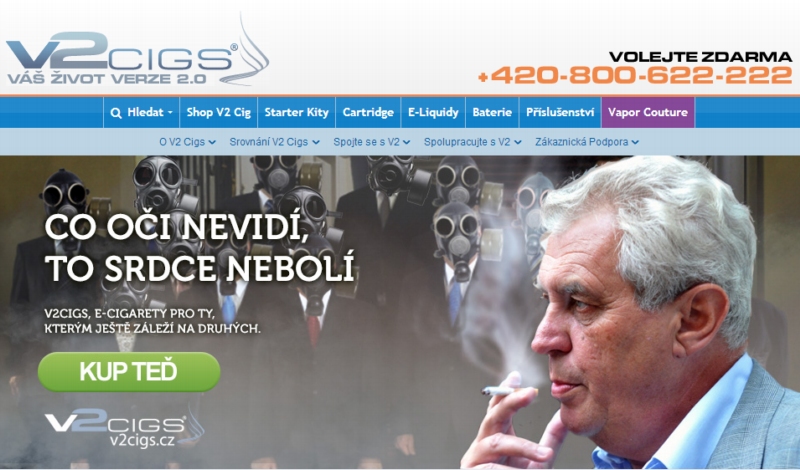 Neetická kampaň využívá k propagaci e-cigaret kouřícího prezidenta.