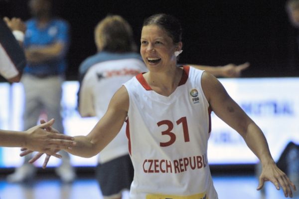 Kapitánka české basketbalové reprezentace Veronika Bortelová.
