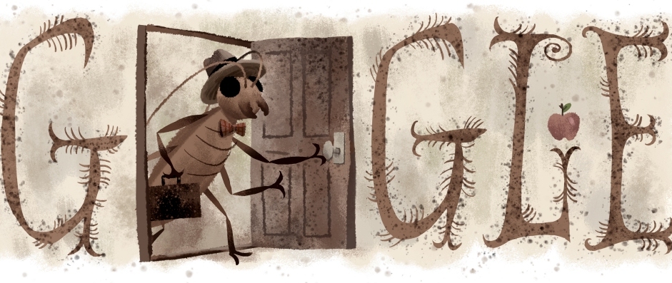 Doodle s motivem Řehoře Samsy známého z Kafkovy povídky Proměna.
