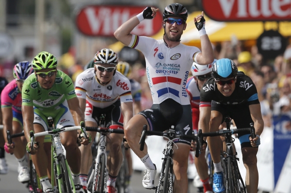 Mark Cavendish v cíli páté etapy.