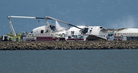 Trosky havarovaného Boeingu 777.