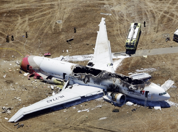 Havarovaný boeing.