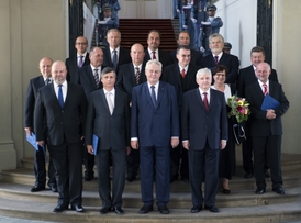 Slavnostní jmenování vlády Jiřího Rusnoka prezidentem Milošem Zemanem.