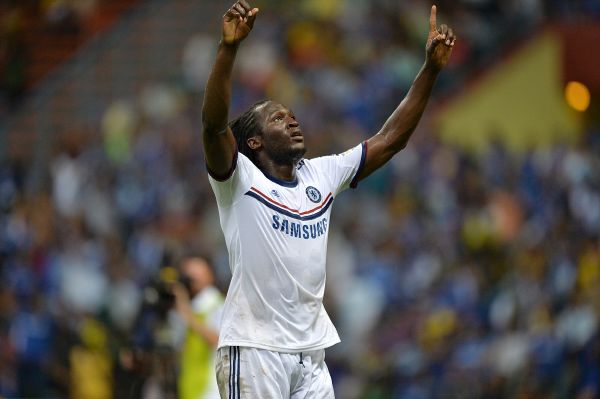 Radující se Romelu Lukaku.