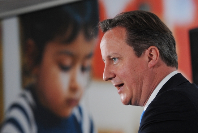 David Cameron při svém projevu.