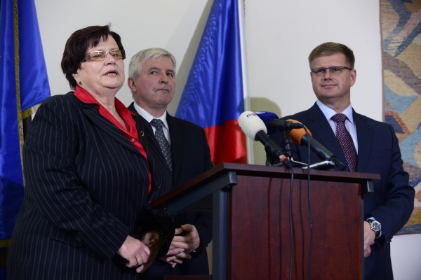 První náměstek Daniel Volák při jmenování Marie Benešové novou ministryní spravedlnosti.